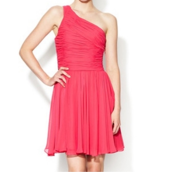 Halston Heritage Dresses & Skirts - Halston Heritage One Shoulder Dress Coral Poppy Red 6